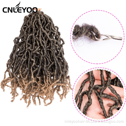 Factory 10 Inch 24 Roots Brown New Faux Lock Crochet Hair Short Nu Locs Crochet Braids For Women